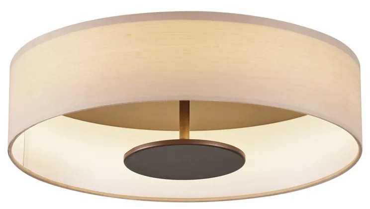Stoffen Moderne plafondlamp wit met bronzen binnenkant incl. LED 3-staps dimbaar - Bredow Modern Scandinavisch rond Binnenverlichting Lamp