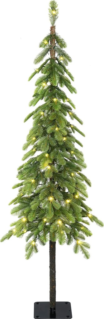 Colwood Wrapped verlichte kunstkerstboom - 120 cm - Groen - Diameter 20 cm - 444 tips - 60 ledlampjes (warm wit)