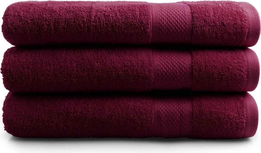 Handdoek Hotel Collectie - 70x140 - 3 stuks - bordeaux rood