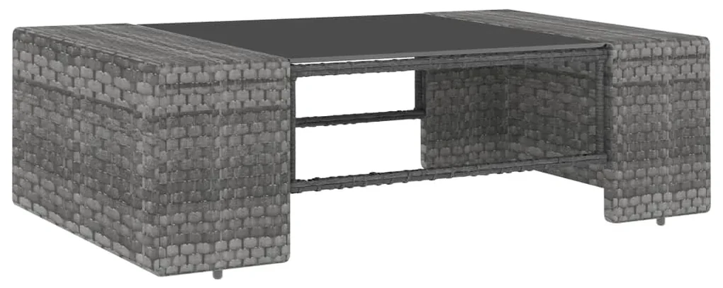 vidaXL 10-delige Loungeset poly rattan grijs