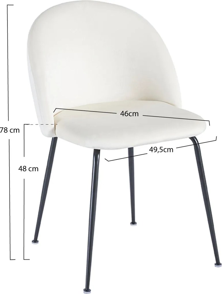 Set 4 Stoelen Zwart Dalnia Fluweel