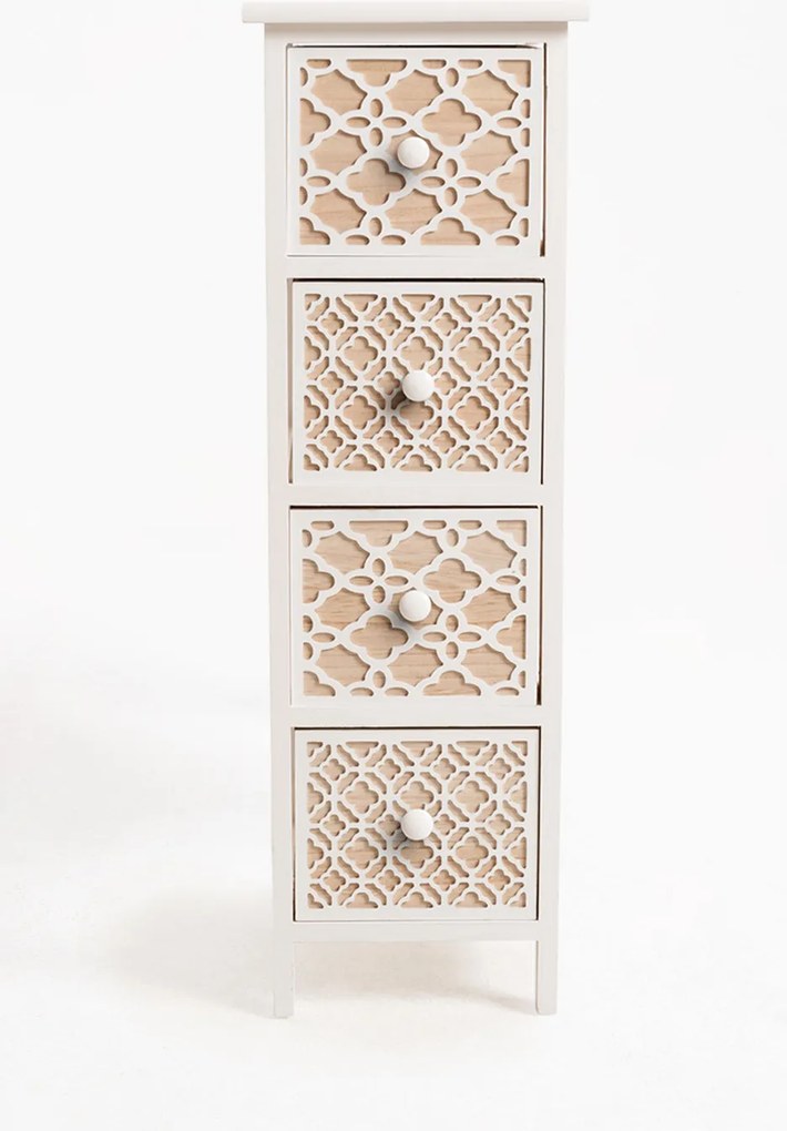 Hulpmeubilair Egle Wit, Smal, 4 laden