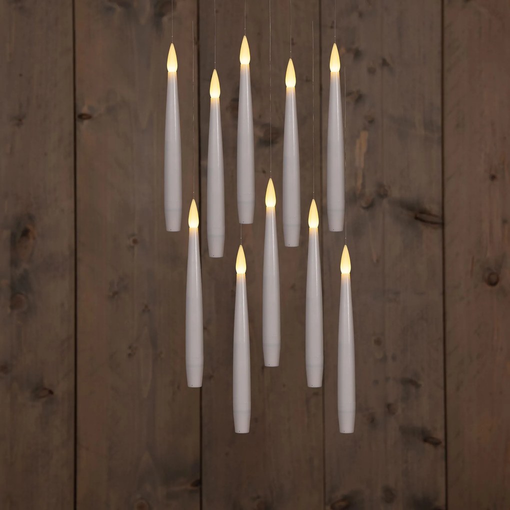 Anna's Collection - zwevende ledkaarsen - 10 stuks - H15 cm - wit - met timer