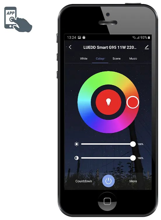 Set van 3 smart E27 RGBW LED lamp G95 11W 1050 lm 2200-4000K