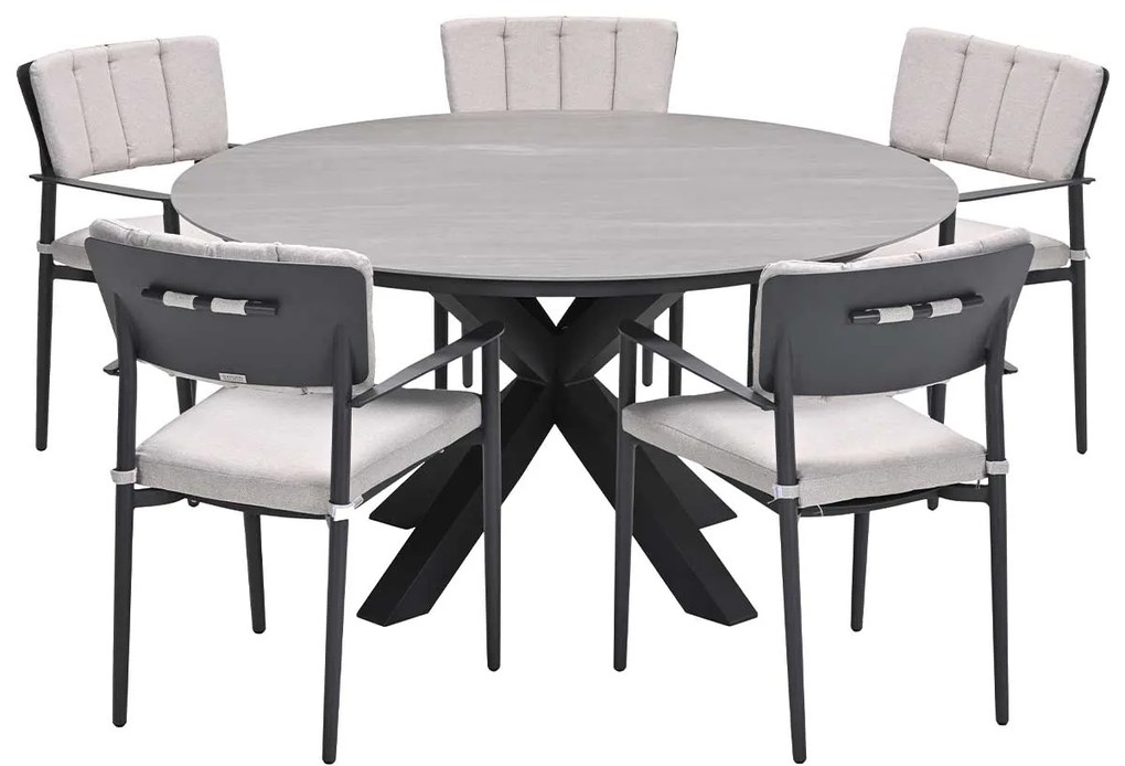 Garden Impressions Dane tuinset 6-delig - Duuk tuintafel Ø150 cm