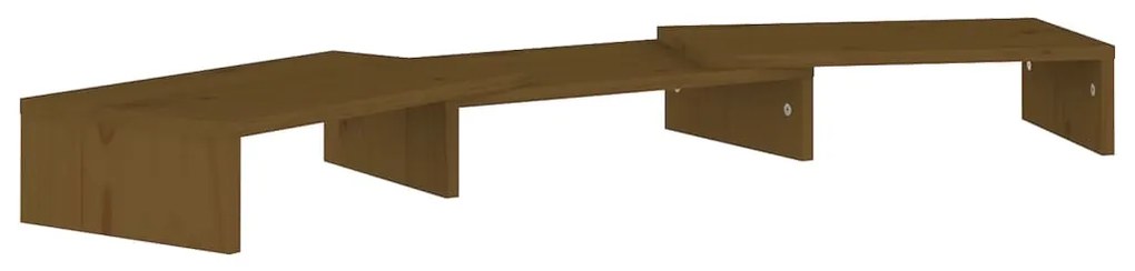 vidaXL Monitorstandaard 80x24x10,5 cm massief grenenhout honingbruin