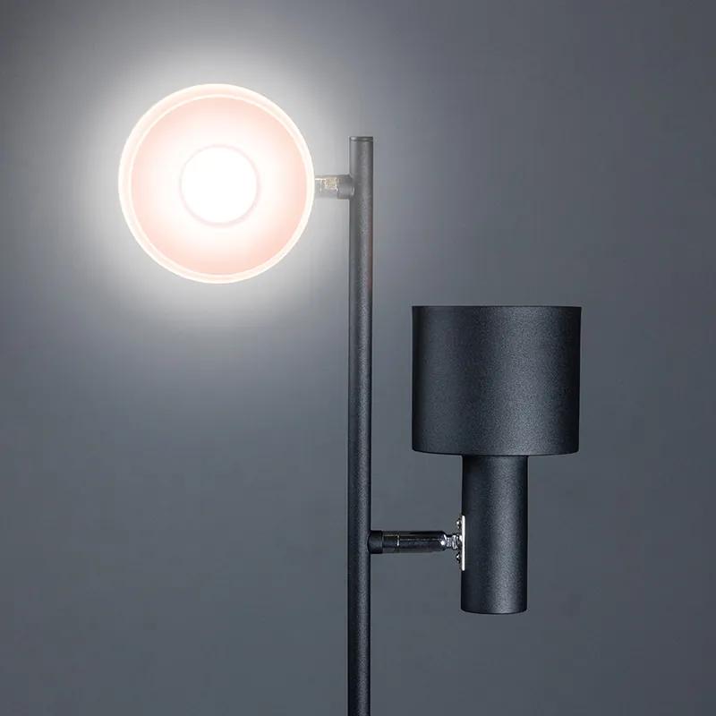 Moderne vloerlamp zwart met 2 Spot / Opbouwspot / Plafondspots - Conter Modern E27 Binnenverlichting Lamp