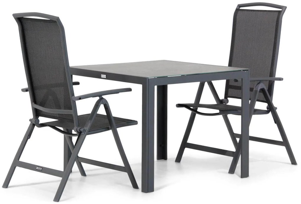Tuinset 2 personen 90 cm Aluminium/textileen Grijs Lifestyle Garden Furniture Tirana/Varano