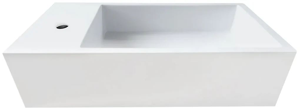 MD Interior Eden toiletmeubel zwart mangohout links met solid surface fontein links