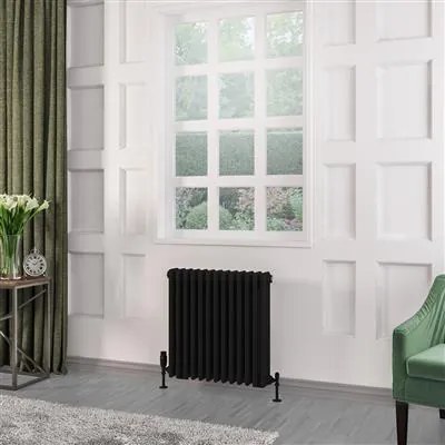 Eastbrook Rivassa 3 koloms radiator 60x60cm staal 1060W zwart mat