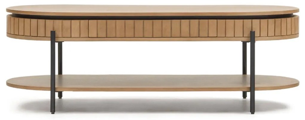 Kave Home Licia Salontafel Met Lade Massief Acacia Hout - 65 X 130cm.
