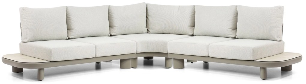 Hoek loungeset 5 personen Aluminium/Rope /Ceramic stone Taupe  Santika Furniture Santika