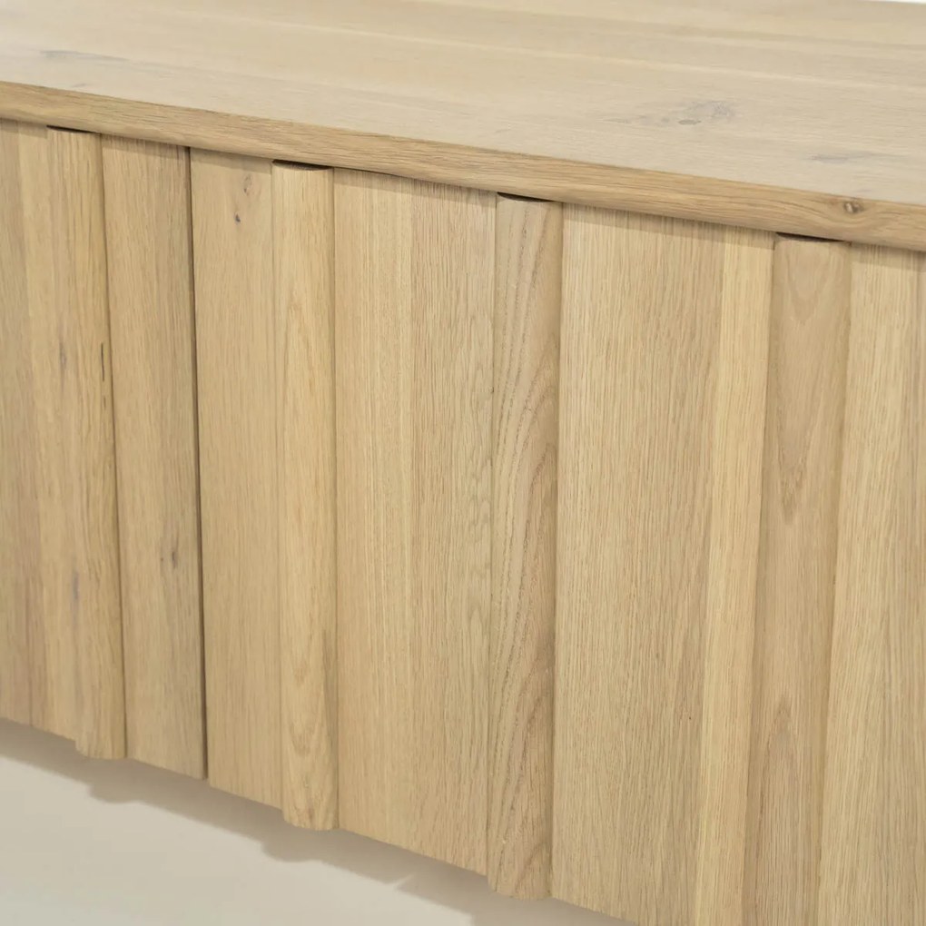 Modern Tv-meubel Eikenhout Naturel 264 Cm - 264x47x50cm.