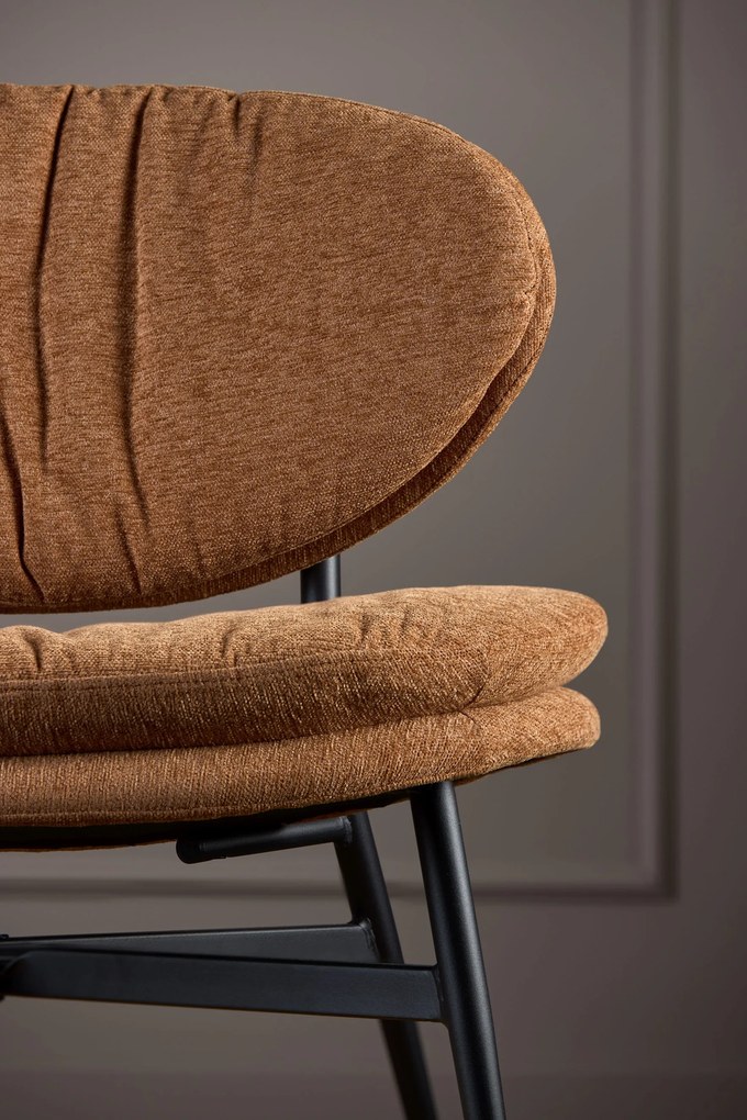 SOPHIA Terracotta (Apia 272)/zwart onderstel - RELAXFAUTEUIL STOEL VOOR DE WOONKAMER/HET KANTOOR MET BEKLEDING