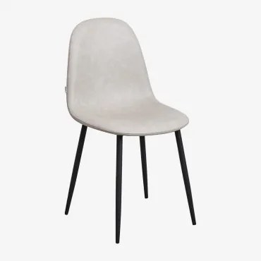 Set Van 4 Glamm Eetkamerstoelen Zwart & Kunstleren Grijs – Taupe – Koel & Kunstleer - Sklum