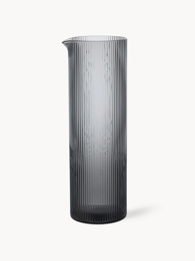 Mondgeblazen karaf Ripple met groefreliëf, 1.1 L