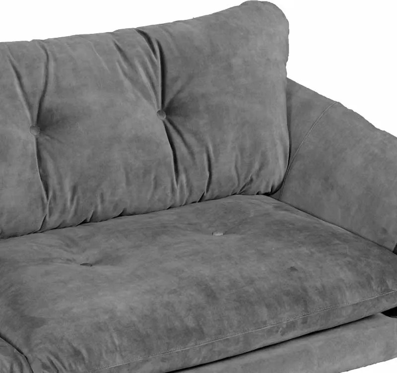 Hoekbank - Kuddar - links - velours Adore grijs 180