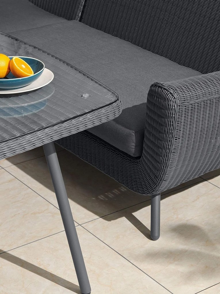 The Outsider Hoek Lounge Diningset - Jonah - Wicker - Donkergrijs - The Outsider