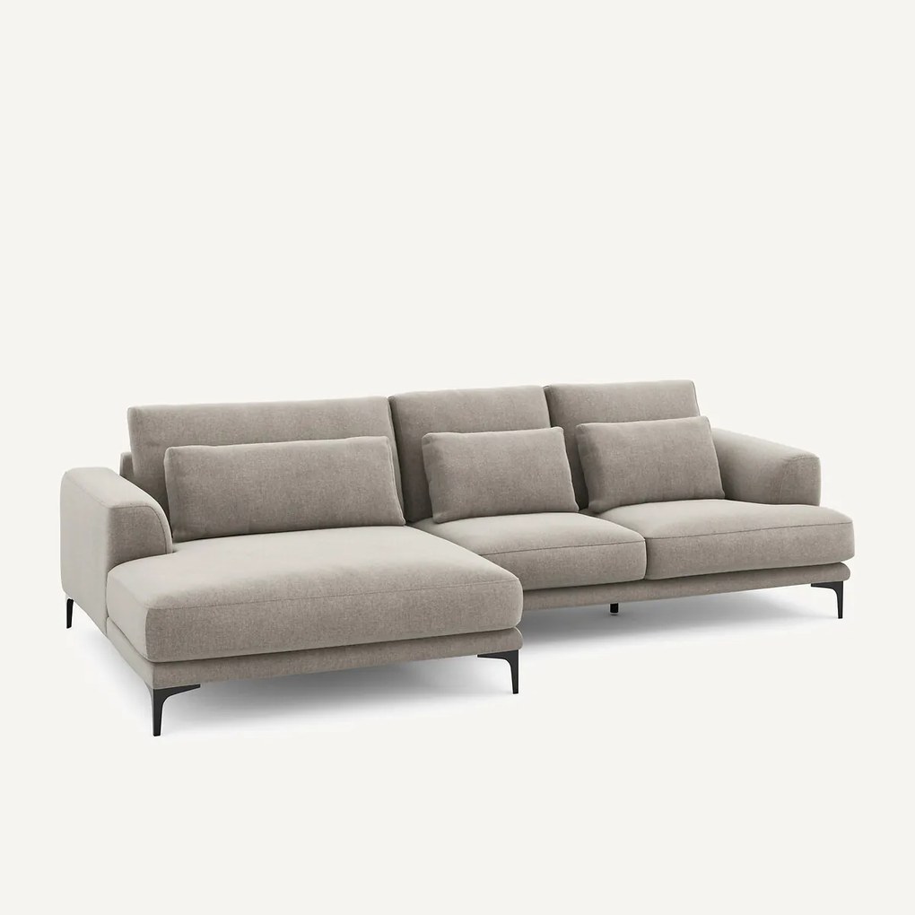 XL hoekbank links in chenille fluweel, MARSILE