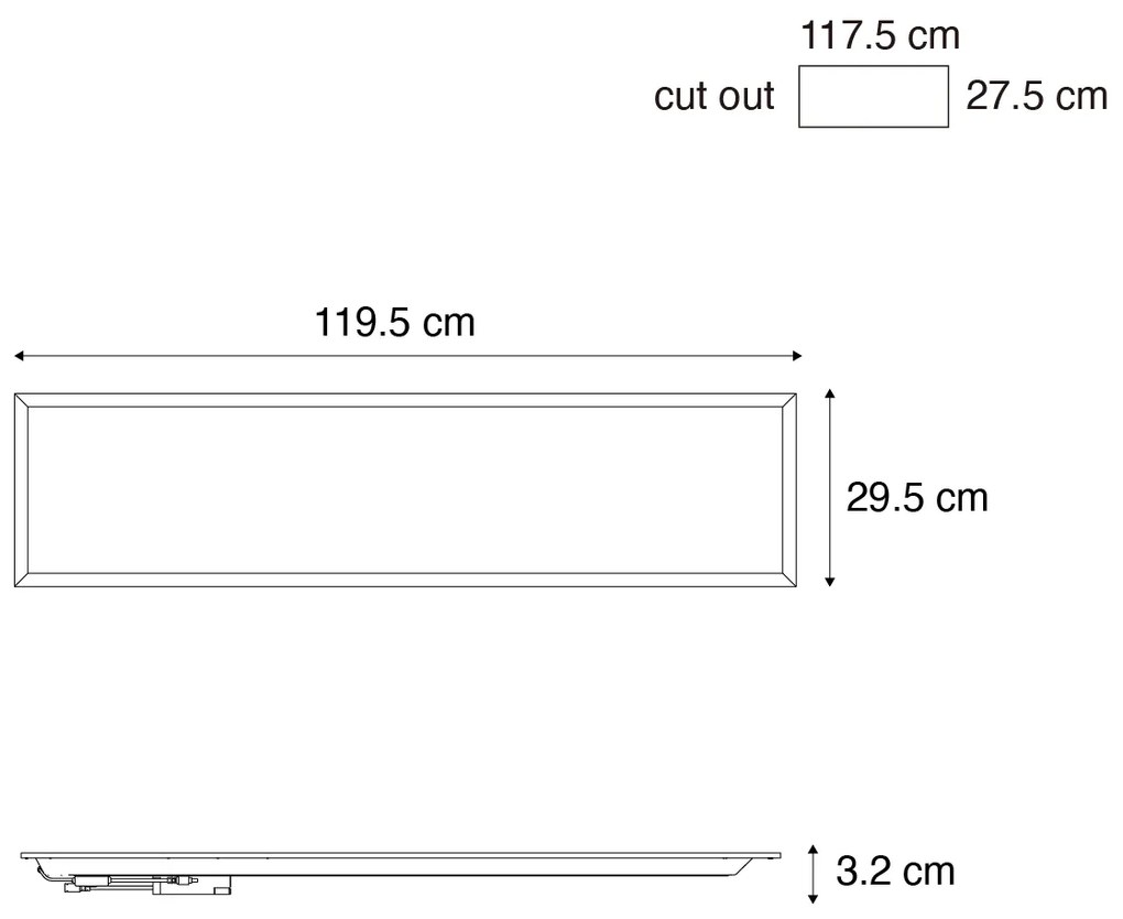 Inbouw LED-paneel wit langwerpig incl. LED 3000K - 6500K - Seagal Modern Binnenverlichting Lamp