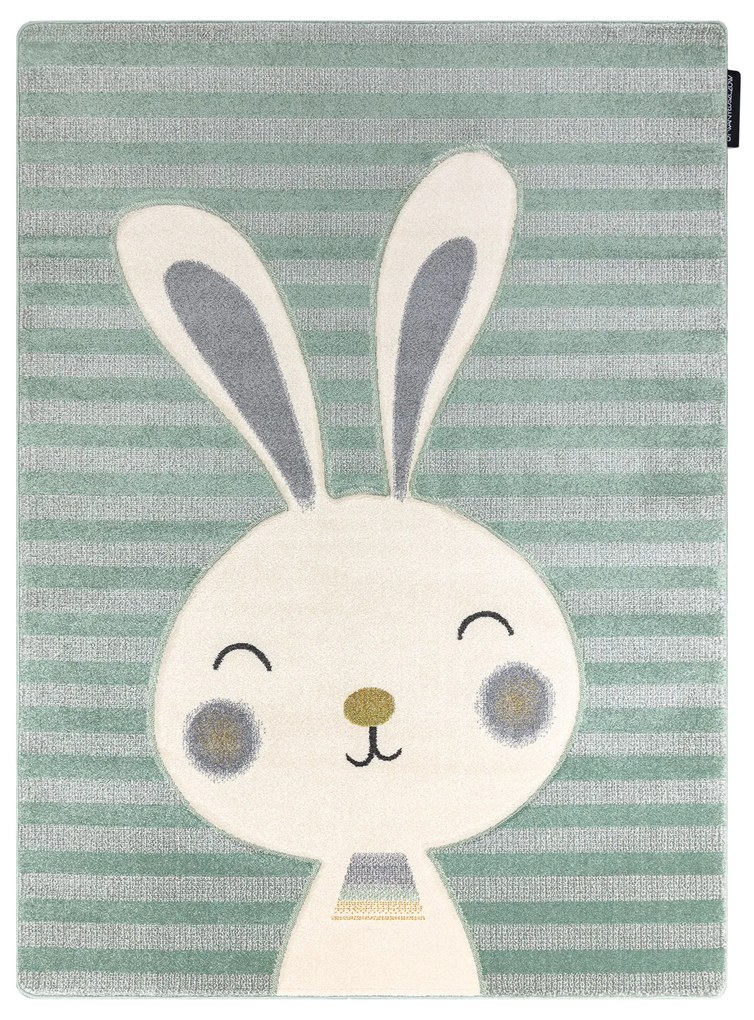 Tapijt PETIT RABBIT Konijn , Konijntje groen
