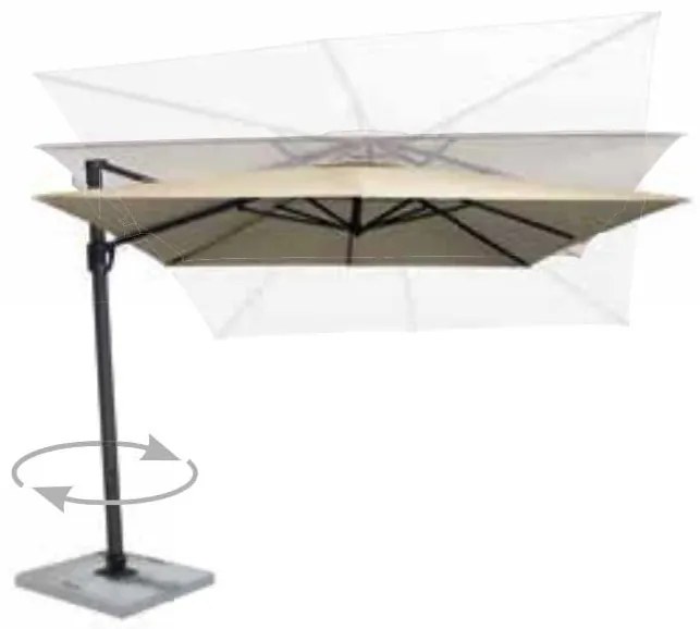 4 Seasons outdoor | Havana 300 x 300 cm charcoal  Parasol     weerbestendig