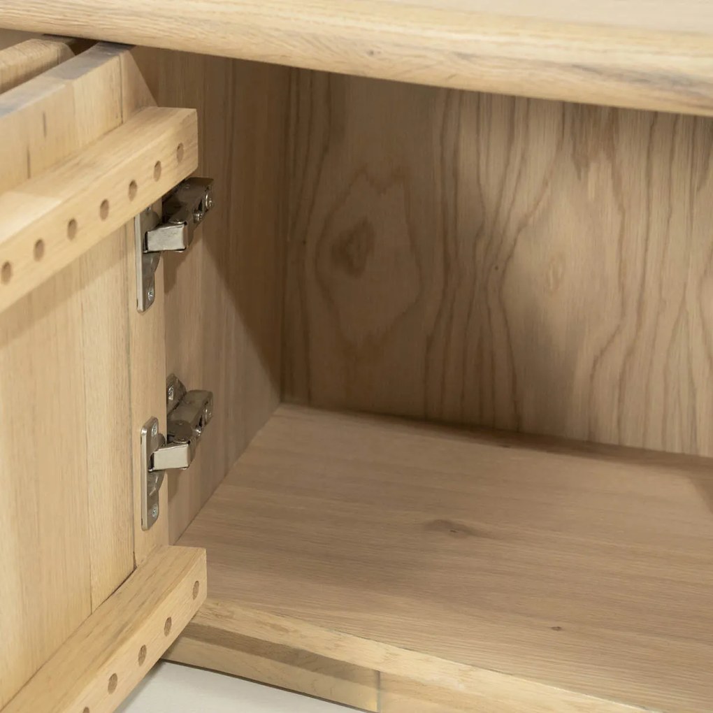 Eleonora Josh Eiken Tv-meubel Organische Vorm 180 Cm Naturel - 180x42x43cm.