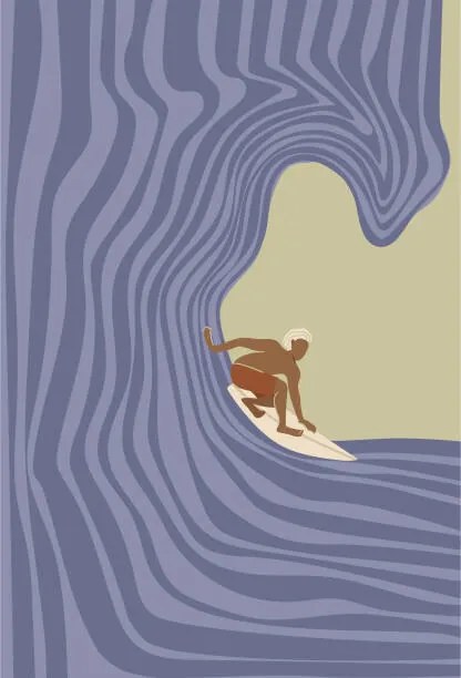 Ilustratie Surfer in the tube wave (barrel ), LucidSurf