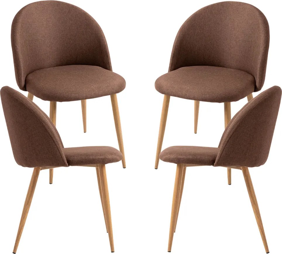 Set 4 Vint Stoffen Stoelen