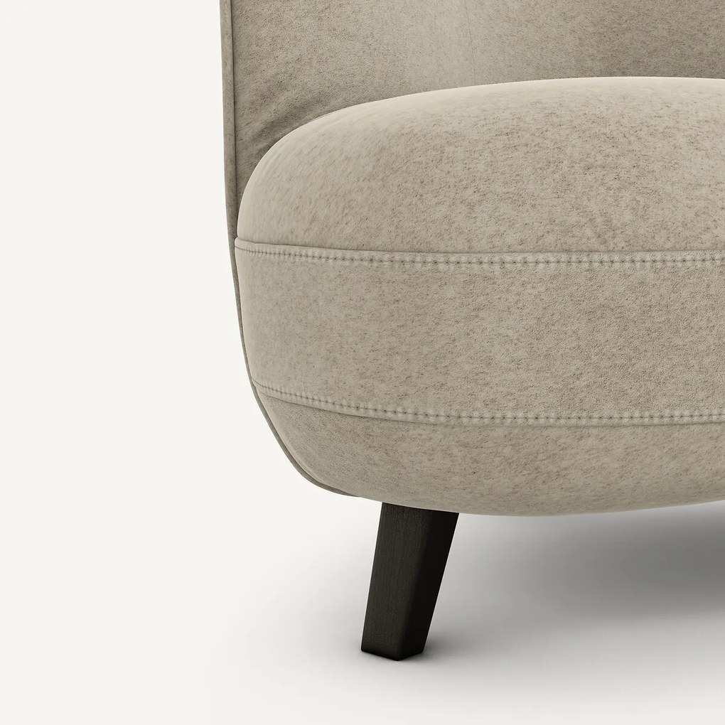 3-zitsbank in linnen fluweel, Rosebury, ontwerp door Emmanuel Gallina