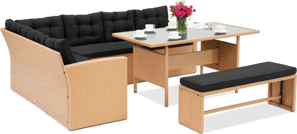 Rotan tuinmeubelen Latina Garden Point beige