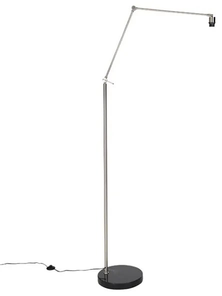 Moderne vloerlamp staal met kap taupe 45 cm - Editor