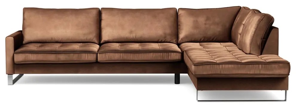 Rivièra Maison - West Houston Corner Sofa Chaise Longue Right, velvet, chocolate - Kleur: bruin
