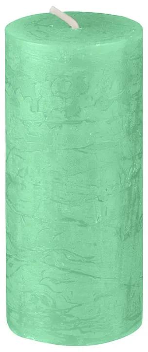 Kaars rustiek - groen - 10x4.5 cm