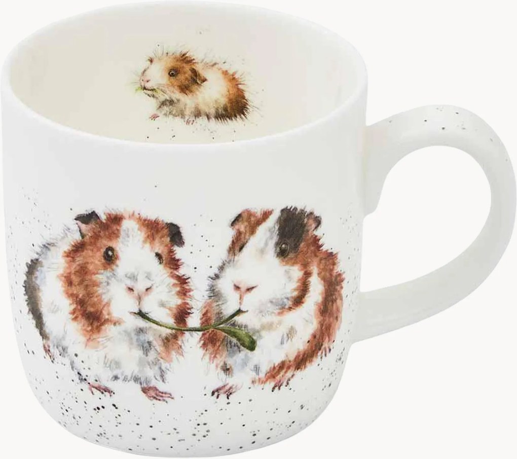Handbeschilderde Fine Bone China beker Lettuce Be Friends