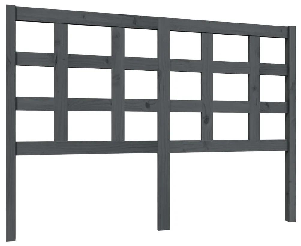 vidaXL Hoofdbord 140,5x4x100 cm massief grenenhout grijs