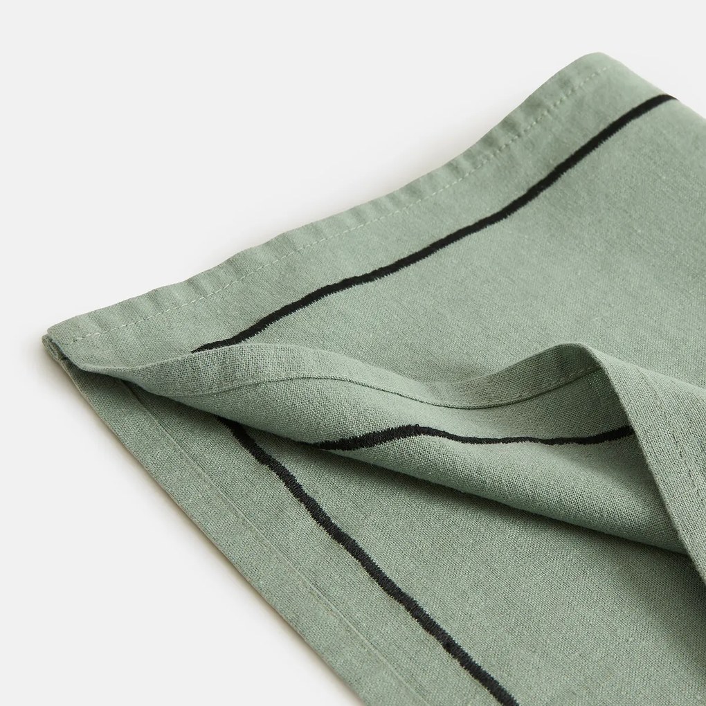 Set van 4 placemats gewassen linnen/katoen Métis Bourdon