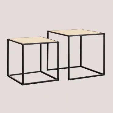 Daek Rotan Nesttafels Zwart - Sklum