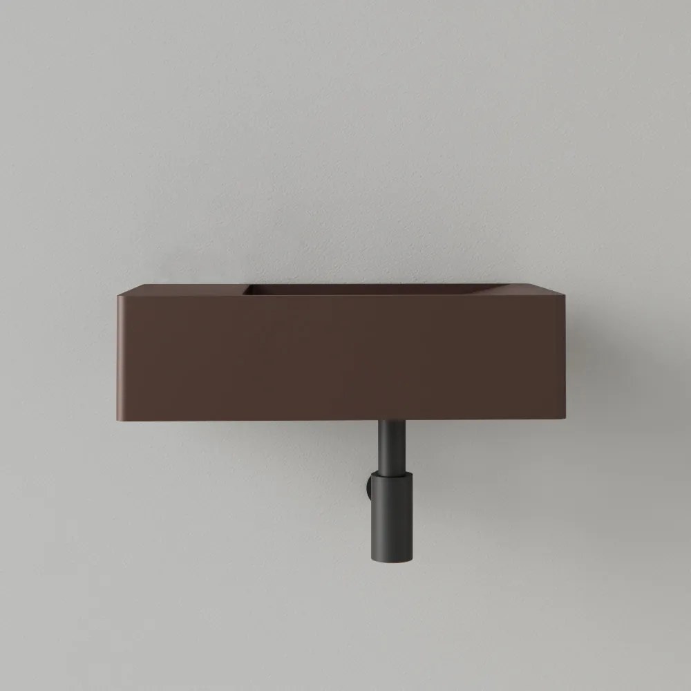 Sanigoods Luko fontein 40x22cm links zonder kraangat choco bruin