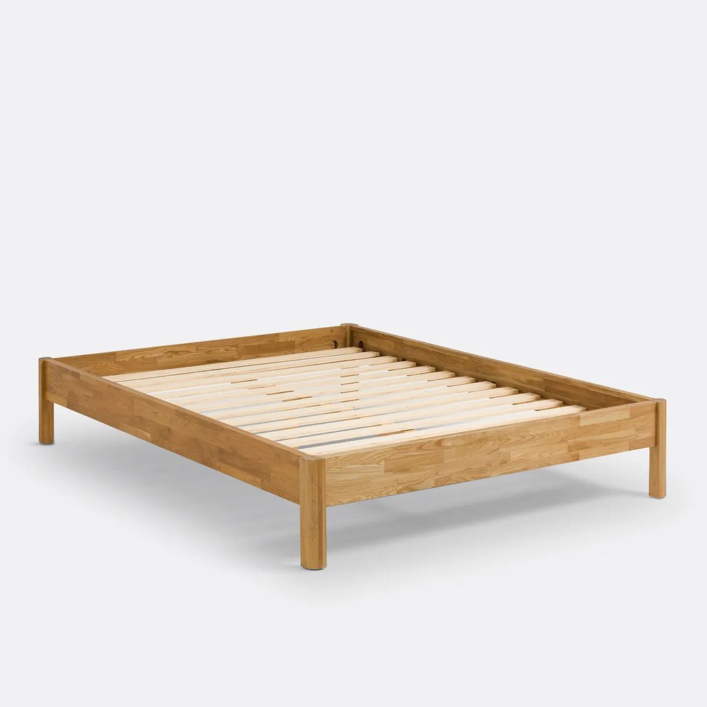 Bed in massief eik met lattenbodem, Zulda