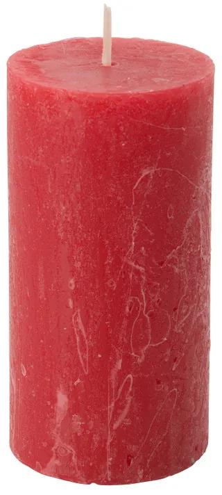 Kaars rustiek - rood - 5x10 cm