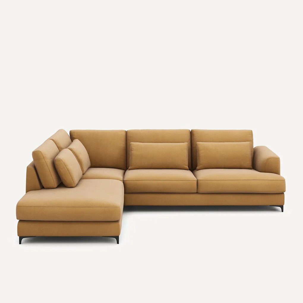 Omvormbare hoekbank links, in linnen fluweel, Marsile