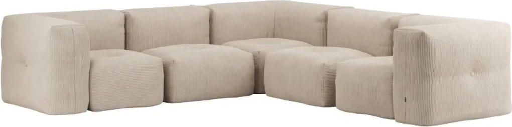 Soft Zitzak Indoor 5 Seater Hoekbank - Corduroy Beige