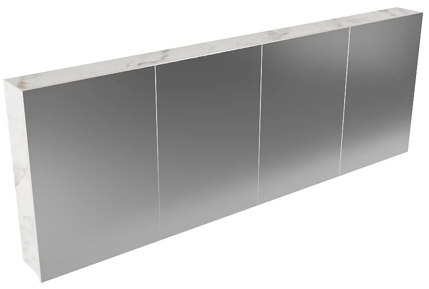 Mondiaz Cubb spiegelkast 200x70x16cm carrara met 4 deuren