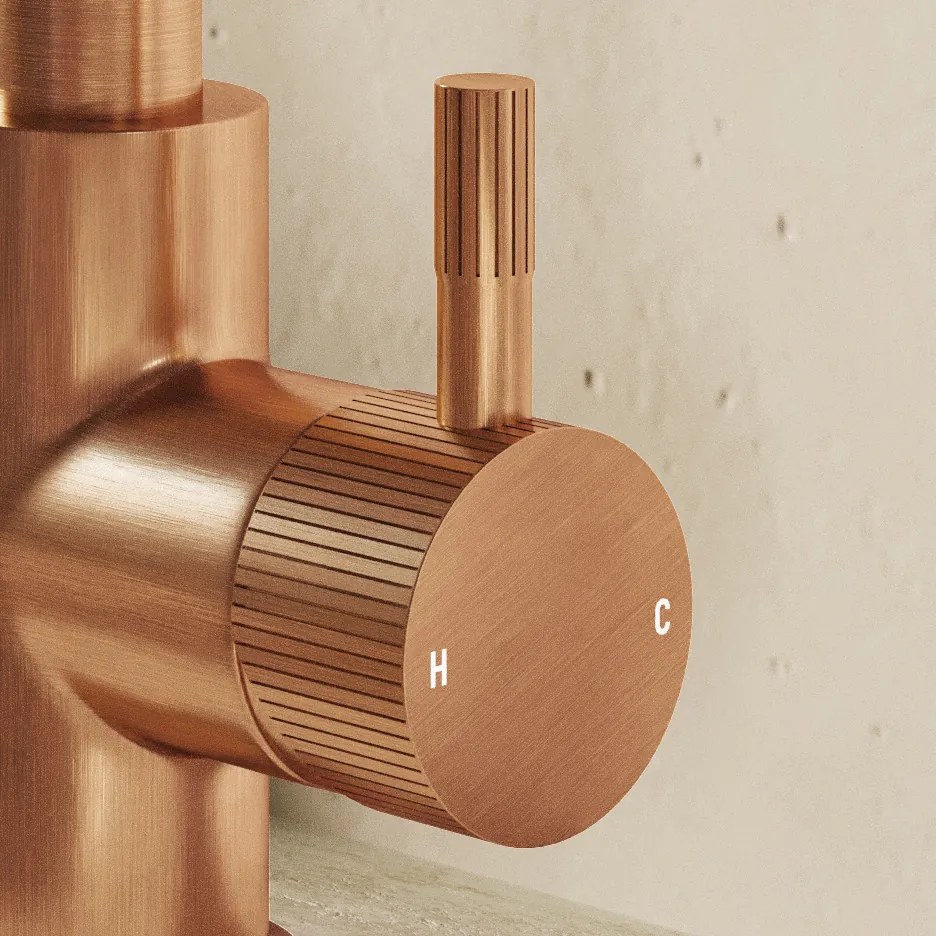 Saniclear Copper Stripes hendel voor Matrix wastafelkraan (SK21436)