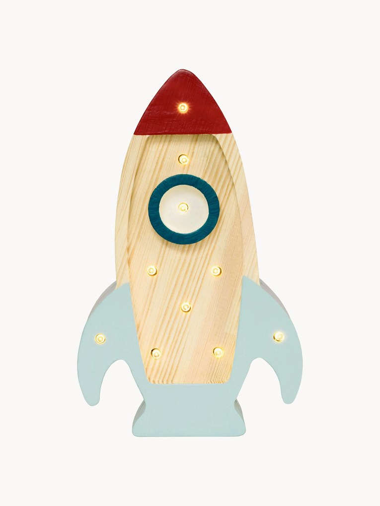 Handgemaakte LED-kinderlamp Space Rocket Mini met timerfunctie en afstandsbediening, dimbaar