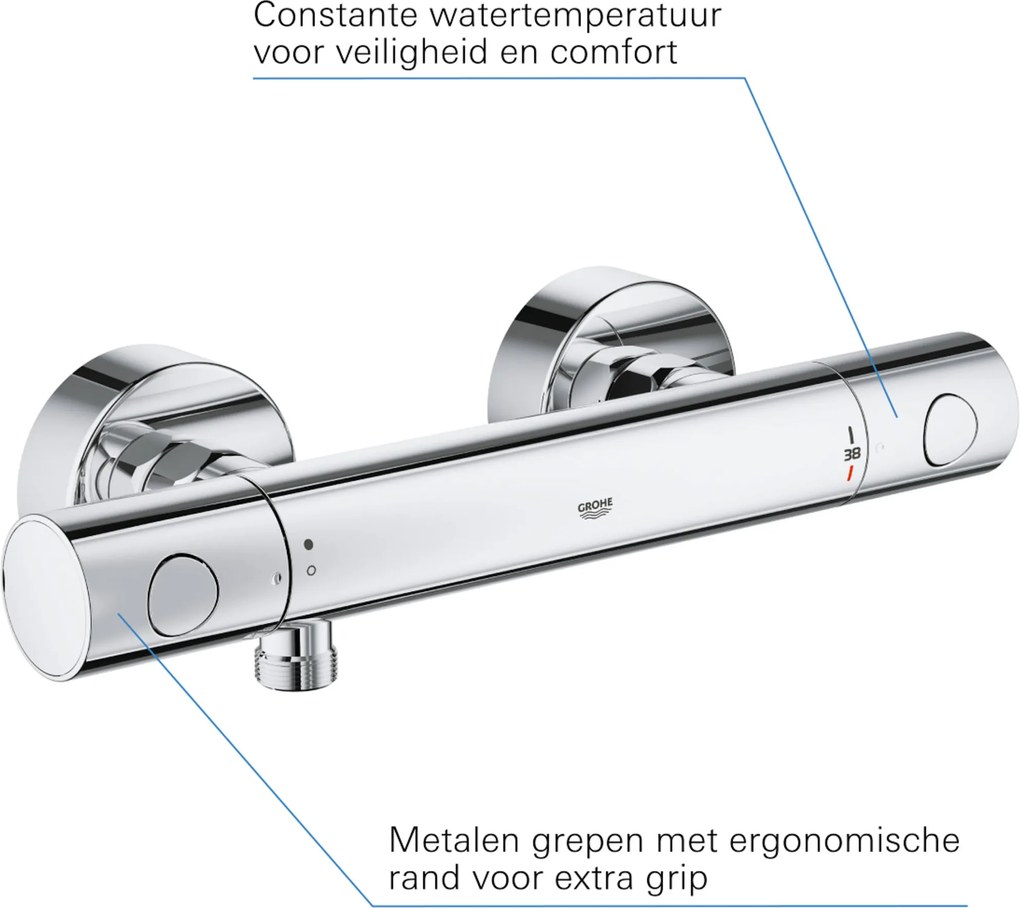 Grohe QuickFix Precision Get douche thermostaatkraan 15cm chroom