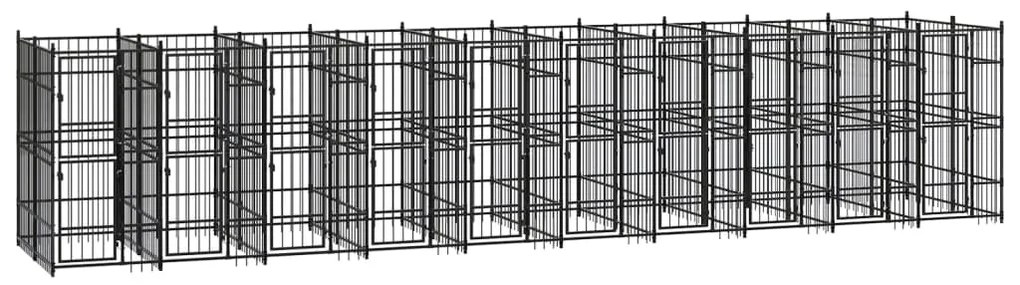 vidaXL Hondenkennel 18,43 m² staal