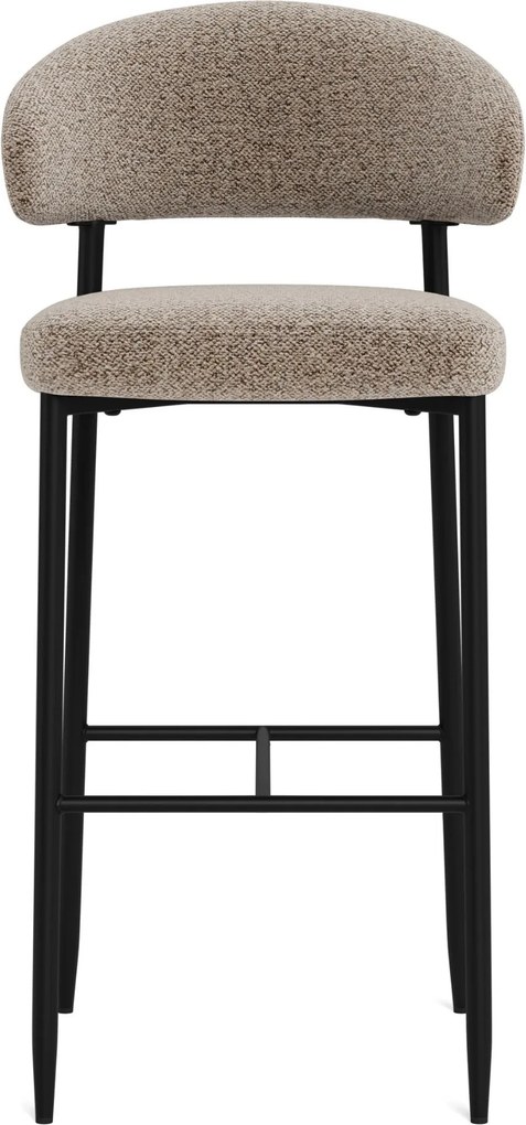 Mazzoni IRIS Latte Beige (stof Monza 60)/zwart onderstel - GESTOFFEERDE BARKRUK VOOR KEUKEN/BAR