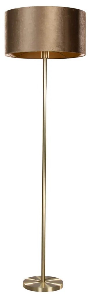 Vloerlamp messing met velours kap brons 50cm - Simplo